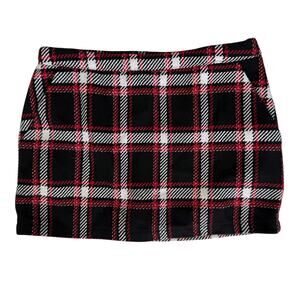Preppy Tartan Plaid Mini Skirt Skort Large Wool Academia Office Siren Y2K Vibe‎